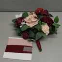 Ling's moment Burgundy Artificial Wedding Flower Bouquets for Bridesmaids Blush Floral Bouquet Mashala Bridal Bouquets for Bridesmaids with Ribbon Ceremony Anniversary Homecoming,7inch Diameter