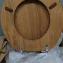 Mayfair Natural Oak Veneer Toilet Seat with Chrome Hinges, Elongated, Wood