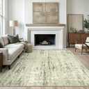 Valenrug Washable Rug 5x7 - Stain Resistant 5x7 Area Rugs for Living Room, Non Slip Backing Printed Rugs for Bedroom, Foldable Machine Washable Area Rug(Green,5'x7')
