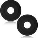 Cunno 2 Pieces Lighting PU Ceiling Medallion Ceiling Fan Cover Plate Medallion for Home Light Fixtures Trim, 12 Inch Od x 3.5 Inch ID(Black)