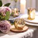 DEVI 48PCS Assorted Gold Votive Candle Holders Bluk, Gold Wedding Decorations, Mercury Glass Candle Holder for Tea Lights, Christmas Party Diwali Centerpieces for Table, Wedding Party Supplies