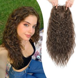20inch Natural Curly Hair Topper for Women - Perfect for Daily Use & Styling Lightweight & Breathable Topper Hair Pieces for Thinning Hair