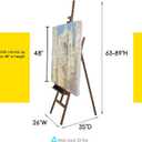 MEEDEN Large Painters Easel Adjustable Solid Beech Wood Artist Easel, Studio Easel for Adults with Brush Holder, Holds Canvas up to 48" - Walnut