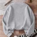 Girl's Bowknot Graphic Sweatshirts Crew Neck Long Sleeve Pullover Sweatshirts (Gray)