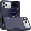 LOOXER Defender Case for iPhone 17 Pro (6.3) | Military-Grade Rugged Shockproof Protection, MagSafe Compatible + Tempered Glass Screen Protector Included (Blue, 17 Pro)