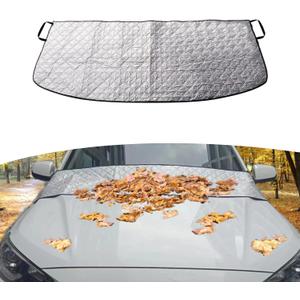 ijuicy Car Front Windshield Sunshade, Multifunctional Car Windshield Cover for Blocking Fallen Leaves and Dust, Four-Season Universal Protective Cover (Silver)
