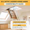 55-2 Attic Ladder Hinge Arms, Suitable for Werner Attic Ladders Manufactured After 2010, Compatible with Werner Mk5, WU2210, W2208, W2210, Heavy Duty Thick Galvanized Material