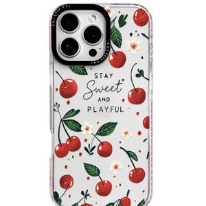 ChiCaseVer for iPhone 15 Pro Max Case, Cute Cherry Stay Sweet Pattern with Flowers, MilitaryGrade Drop Protection, Cute Soft Slim TPU Protective Cover with Camera Protection for Women & Girls, Pack of 2 