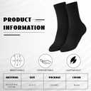 Winter Socks Bulk for Homeless Donations Moisture Wicking Crew Socks for Unisex Adult Men (Black)