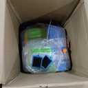 RETRO JUMP Inflatable Water Slide, Flamingo Water Park Bouncy Castle, 9 in 1 Waterslides with Climbing Wall, Splash Pool, Toy Market Stand, Bounce Area, Water Cannon, Basketball Rim, Sprinkler and Blower