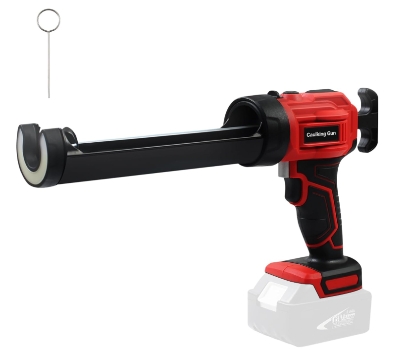 MaxEarn Cordless Caulking Gun Non Drip, Electric Caulk Adhesive Gun W/LED Light, 4 Adjustable Speeds Silicone Gun Tools for Filling, Sealing, 10oz/300ml sealant, for Maki-ta 18V Battery(Not Included)