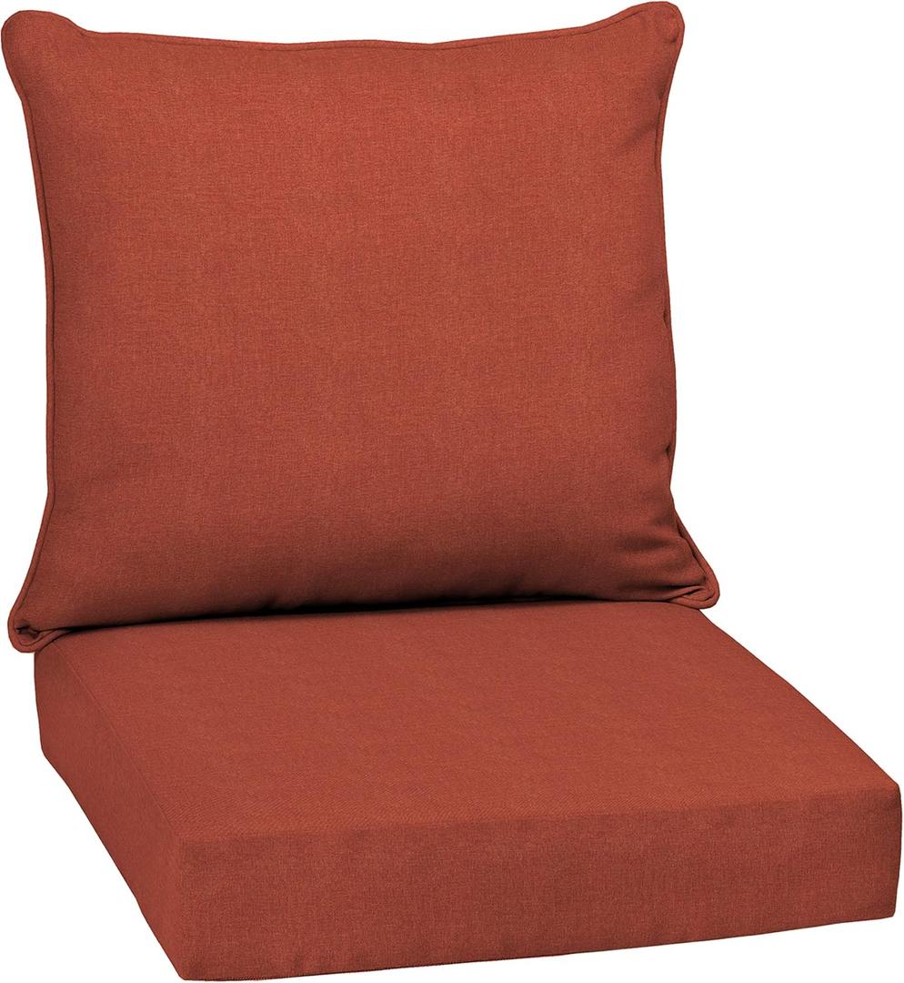 Arden Performance Outdoor Deep Seat Set, 24 x 24, Rain-Proof, Fade Resistant, Deep Seat Bottom and Back Cushion Sedona Valencia