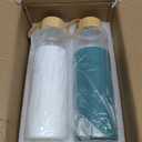 Lily's Home Borosilicate Glass Water Bottles Set of 2 - Glass Water Bottle Set. (18 oz) Glass Bottles with Lids (Bamboo, Leakproof Seal), BPA Free, Silicone Sleeves to Avoid Drops & Bumps