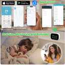 Smart Air Quality Monitor Indoor, WiFi Air Quality Tester with APP Remote Control for AQI CO2 PM2.5 HCHO TVOC Temperature Humidity, Wall-Mounted Air Detector for Home Office Black