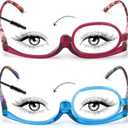 2 Pack Makeup Reading glasses for Women, Makeup Readers for Women with Spring Hinge, One Eye Cosmetic Readers Rotating Lens +3.5