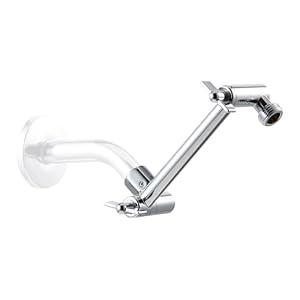 OFFO Shower Head Extension Arm, 6 in Shower Extension Arm with Locking Nut, Adjustable Height and Angle Shower Arm Extender, Universal G1/ 2 Connector for Fixed and Handheld ShowerHead, Chrome