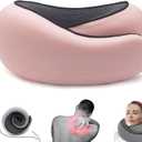 Outney Travel Pillow for Airplanes 2024 Veritable Chin Support Travel Neck Pillow 100% Pure Memory Foam Full Neck Surround Pillows for Traveling Flight Sleeping Portable Travel Essentials (Pink)