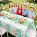 2 x Kelool Easter Decorations,3 Pack Easter Tablecloth 54 x 108 Inch,Plastic Table Cloth Disposable,Tablecloths Rectangular for Easters Party Decorations,Easters Eggs Table Cloth Cover,Green