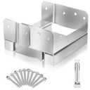 10 PCS 6x6 Post Base for Concrete, Adjustable Aluminum-zinc Plated Steel Deck Post Anchor Base for 5.5x5.5 Wood, Post Base Holder with 1" Standoff for Deck Gazebo Pergola PorchIncludes Screws