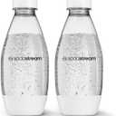 sodastream 0.5L Twin Pack Dishwasher Safe Slim Bottle (White)