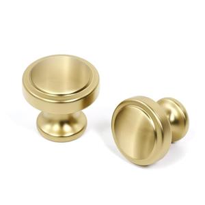 Banqin 20 Pack Brushed Gold Cabinet Knobs Gold Kitchen Knobs Round Cabinet Hardware for Dresser Drawers,Aluminum Alloy