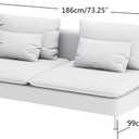 Durable Polyester Fabric Sofa Cover Compatible with IKEA SODERHAMN Couch Slipcover. Sofa Not Included! (Dark Gray, Sofa Section)