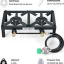 COOKAMP Propane Double Burner Angle Iron Camp Stove with CSA Listed Regulator and 4ft Hose (SA2200)