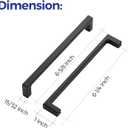 Ravinte 10 Pack Solid 6-1/4 Inch Kitchen Square Cabinet Handles Matte Black Pulls Drawer Pulls Kitchen Cabinet Hardware Flat Black Handles