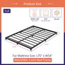Nailsong 3 Inch Bed Frame Full Low Profile, Full Size Metal Bed Frame No Box Spring Needed, Heavy Duty Metal, Easy Assembly, Black
