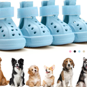 Tuqila Dog Boots for Hot Pavement & Snow, Waterproof Non-Slip Dog Shoes with Reflective Straps, Adjustable Pet Booties for Small to Large Dogs, Outdoor Paw Protection, 4Pcs