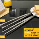 JETKONG 2 Pcs 16-Inch Food Tweezers Extra Long Kitchen Tweezer Tong Chopsticks Tongs Large Stainless Steel Cooking Tweezers (Round-Tips)