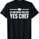 Funny Chef Design For Men Women Kids Culinary Cook Home Chef T-Shirt (Black, L)
