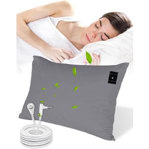 Grounding Pillowcase, 90% Organic Cotton and 10% Silver Fiber Grounding Pillow Case with 15ft Grounding Cord, Gray Sleep Pillow 20x30 inch for Improve Sleep Improving Energy