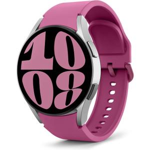 MoKo No Gap Band Compatible with Samsung Galaxy Watch 7 6 5 4 FE Band 40mm 44mm/Watch 5 Pro 45mm/6 4 Classic 43mm 47mm 42mm 46mm, 20mm Soft Silicone Sport Strap for Women Men, Wine Red