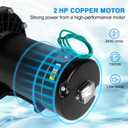TONGCHANT 2HP 115V/230V Dual Voltage Self-Priming Swimming Pool Pump for Above Ground & Inground Pools, 6800GPH High Flow, Energy-Efficient Copper Motor, Includes 1.25"/1.5"/2" Pipe Fittings