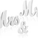 Berlune Mrs and Mrs Sign for Wedding Table, Large Lesbian Wedding Sign for LGBT Head Table Wood Letter, Lesbian Engagement Anniversary Party Decors(White)