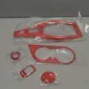 Voodonala for Chevy Camaro Interior Kits Gear Panel Cover Cup Holder Cigerate Lighter Decoration Cover Compatible with Chevrolet Camaro 2017-2023 (Red,4Pcs,ABS)