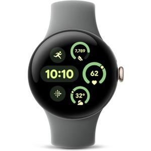 Google Pixel Watch 3 (41mm) Latest Model - Android Smartwatch, Heart Rate Tracking, Fitbit Advanced Running, Fitness Insights, 24-Hour Battery - Champagne Gold Aluminum Case - Hazel Band - Wi-Fi