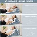 Bed Wedge Pillow for Sleeping, 3 Pcs Adjustable Height 4.5&7.5&12 Inch Triangle Pillow Wedge for Post Surgery, Acid Reflux, Snoring, Legs Pain Relief (Gray)