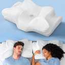 Sleep Doctor Approved Cervical Neck Pillow Sleeping, Ergonomic Contour Side Sleeper Pillows Adults, Cooling Orthopedic Pillow Pain Relief Support, Memory Foam Back Stomach Sleepers White Standard