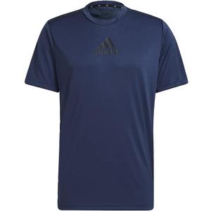 adidas Mens Primeblue Designed 2 Move 3-Stripes Tee (Crew Navy/Black) 3XL