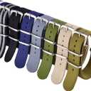 Ritche Christmas Gift Military Ballistic Nylon 8 Packs 18mm 20mm 22mm Watch Band Replacement Watch Straps for Men Women, White Elephant Gifts, Stocking Stuffers for Men
