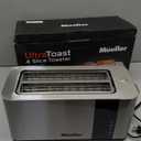 Mueller UltraToast Full Stainless Steel Toaster 4 Slice, Long Extra-Wide Slots for Bagels and Waffles, 6 Browning Levels, LED Display, Cancel/Defrost/Reheat Functions & Removable Tray, Kitchen Gadgets