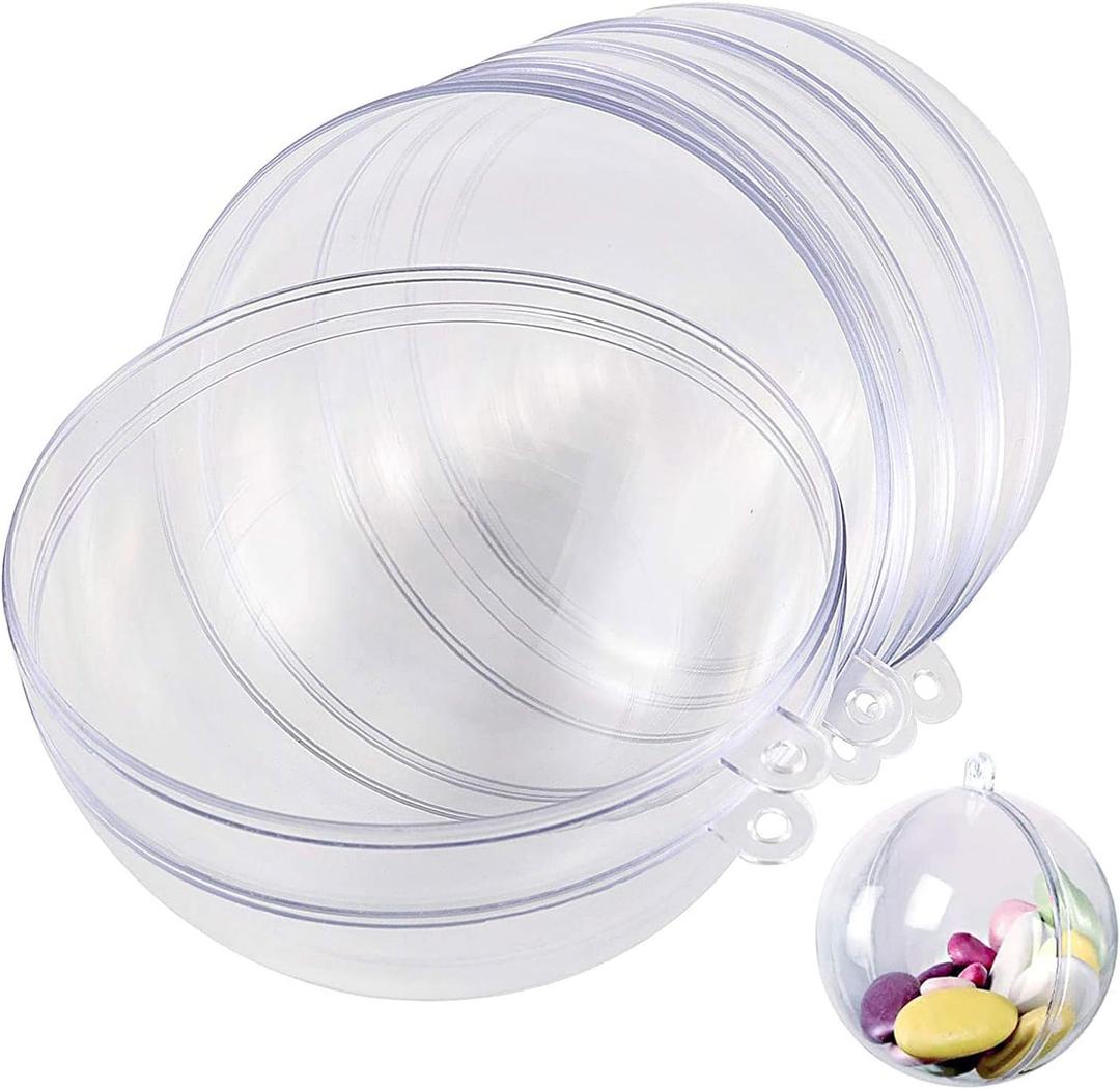 40 Set 2 Inch Clear Ornaments Plastic Fillable Balls, Small Christmas Fillable Balls Clear Ornaments Bulk for Wedding Party Home Decor DIY Craft