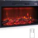 30" Electric Fireplace Insert, Fireplace Heater with Remote, 3 Flame Control, Heater Control, Low Noise, 6 Hour Timer, Overheating Protection, 1400W, Touch Screen (Black)