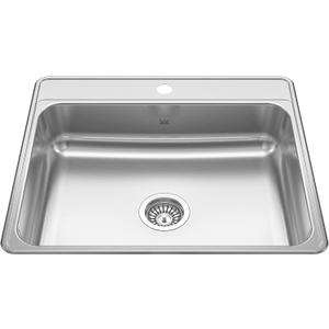 Kindred CSLA2522-7-1N Creemore 25-in LR x 22-in FB x 7-in DP Drop In Single Bowl 1-Hole Stainless Steel Kitchen Sink, 25" x 22"