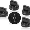 WB03X24759 Range Surface Burner Knob, 222D5793 Gas Range Control Knob Replacement, 4454960 Gas Range knobs Compatible with GE Stove (Black 5pcs)