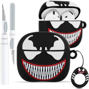 Toyuma for AirPods 4 Case Cute Kawaii Cartoon - Funny 3D Soft Silicone Case Cover with Keychain & Cleaner Kit for Women Girls Teens Character Fun Fashion Design Protective Case for Airpods 4,Duye