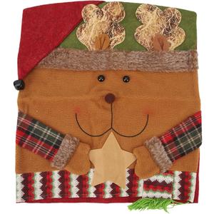 Xmas Dinner Chair Back Covers Easy To Install Soft Anti Wrinkle Non Slip Christmas Chair Slipcovers for Dining Room