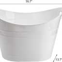 ZEAYEA 4 Pack Beverage Tub, 18L Plastic Beer Bottle Bucket with Handles, White Party Tub for Drinks, Plastic Ice Bucket for Wine Beer Bottle Cooler